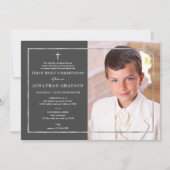 Invitation Photographie Première Sainte Communion Argent (Devant)