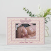 Invitation Photographie rose d'Ivory Christening (Debout devant)