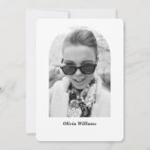 Invitation Photographie simple en noir et blanc de Mariage de (Dos)