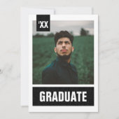 Invitation Photographie texturée moderne noire (Devant)