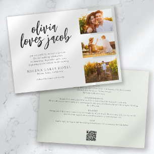 Invitation Photographies de lettres à la main Code QR Mariage