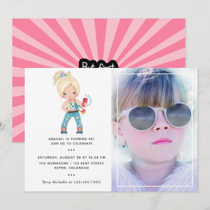 Invitation Photomaton de fille selfie anniversaire