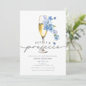 Invitation Photos bleu Dusty Pétales et Fête des mariées du m (Debout devant)