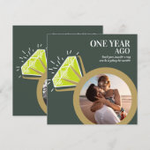 Invitation photos d'anneau de péridot de fête du 1er annivers (Devant / Derrière)