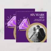 Invitation photos de bague en améthyste pour 6ème anniversair (Devant / Derrière)