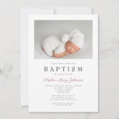 Invitation Photos de Baptême de Fille Élégante (Devant)