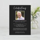 Invitation Photos de célébration de vie classique Poème perso (Debout devant)