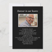 Invitation Photos de célébration de vie classique Poème perso (Dos)