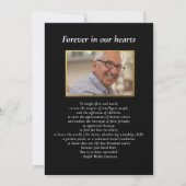 Invitation Photos de célébration de vie classiques Poème pers (Dos)