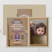 Invitation Photos de fête d'anniversaire de sorcières de (Devant / Derrière)