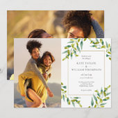 Invitation Photos de feuillage botanique de verdure de mariag (Devant / Derrière)