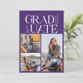 Invitation Photos de Graduation Purple Graduate 2025 Party (Debout devant)