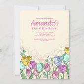 Invitation Photos de la frontière des fleurs de printemps (Dos)