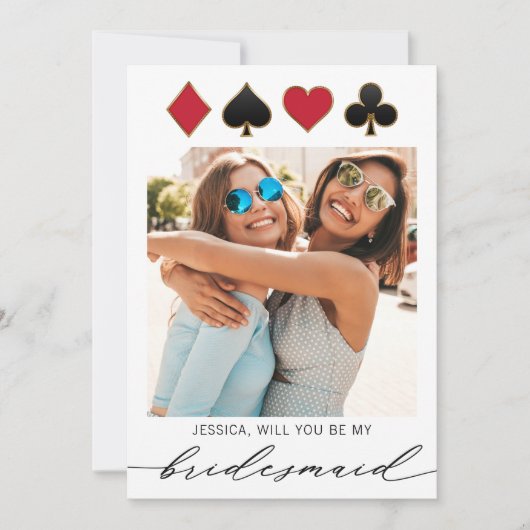 Invitation Photos de Las Vegas Destination Bridesmaid Proposi (Devant)