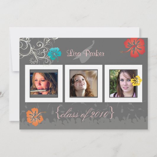 Invitation Photos de papillons/tourterelles/fleurs tropicales (Devant)