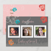 Invitation Photos de papillons/tourterelles/fleurs tropicales (Devant / Derrière)