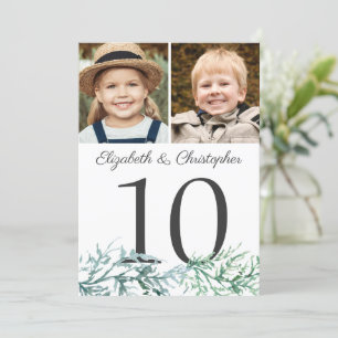 Invitation Photos de pin de mariage d'hiver Numéro de tableau