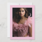 Invitation Photos de Quinceañera rose rose blanche (Dos)