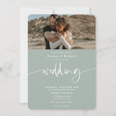 Invitation Photos de script mariage à l'eucalyptus (Devant)