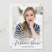 Invitation Photos de script minimaliste blanc moderne mode (Devant)