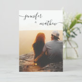 Invitation Photos de script minimaliste moderne mariage (Debout devant)