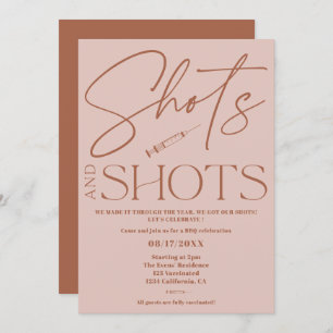 Invitation Photos de script rose rétro Célébration de la vacc