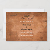 Invitation Photos d'enfance Boho Enregistrez la date Bois vin (Dos)