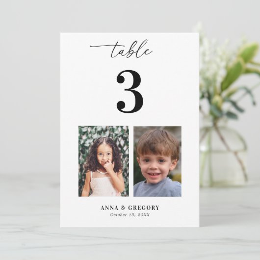 Invitation Photos d'enfance Photos Qr Code 5x7 Mariage (Debout devant)