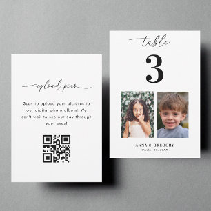 Invitation Photos d'enfance Photos Qr Code 5x7 Mariage