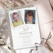 Invitation Photos d'enfance pour les 30 ans de mariage Pearl