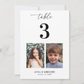 Invitation Photos d'enfance Table 3 5x7 Mariage (Dos)