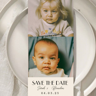 Invitation Photos d'enfance Typographie Code postal Enregistr