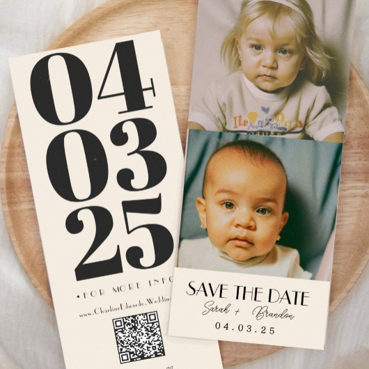 Invitation Photos d'enfance Typographie Code postal Enregistr
