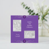Invitation Photos du 18e anniversaire Bijou d'argent violet (Debout devant)