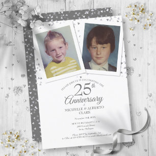 Invitation Photos du 25e anniversaire du Mariage d'argent