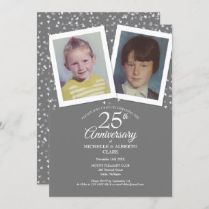 Invitation Photos du 25e anniversaire du Mariage d'argent