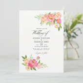 Invitation Photos du Mariage de l'aquarelle de printemps (Debout devant)