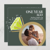 Invitation photos d'une bague en péridot pour une fête du 1er (Devant / Derrière)