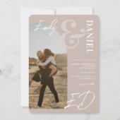 Invitation Photos en gras noms script arch poussiéreux rose m (Devant)