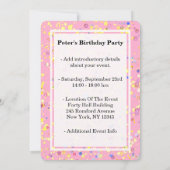 Invitation Photos Et Texte Personnalisables De Confetti Rose (Dos)