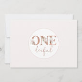 Invitation Photos Florales roses Onederdday 1er anniversaire (Dos)