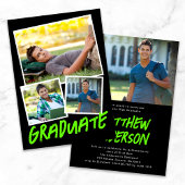 Invitation Photos Lime Green tendance Graduation