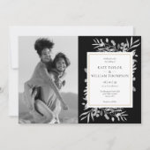 Invitation Photos Mariage Invita En Or Noir Et Blanc (Devant)