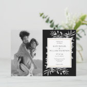 Invitation Photos Mariage Invita En Or Noir Et Blanc (Debout devant)