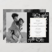 Invitation Photos Mariage Invita En Or Noir Et Blanc (Devant / Derrière)