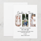 Invitation Photos minimalistes 1ère fête d'anniversaire (Devant / Derrière)