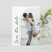 Invitation Photos minimalistes en arc moderne Enregistrer la (Debout devant)