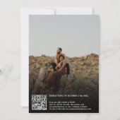 Invitation Photos nom script calligraphie noir mariage (Dos)