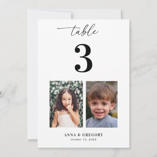Invitation Photos pour enfants Tableau 3 5x7 Mariage (Dos)