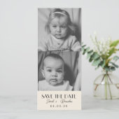 Invitation Photos pour enfants Typographie Code postal Enregi (Debout devant)